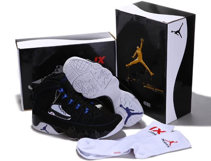 (On Sale April) Air Jordan 9 (IX) Photo Blue Black Photo Blue White Best Gift